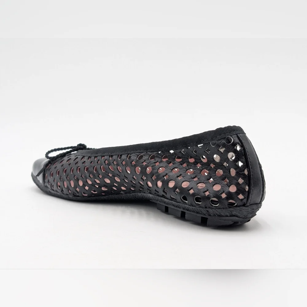 Paul Mayers Attitudes Ballet Flats Sz 8B Black Patent & Mesh Leather Women Shoes - Picture 8 of 17